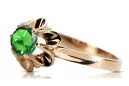 Emerald Original Vintage 14K Rose Gold Ring Bijuteria Vintage vrc004r